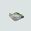 Modern Public Chair Design With Geometric Shapes Neutral Tones And Green Plants In Open Space