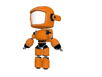 PBR high quality robot cute love death cartoon has bone bound yellow sci-fi 3d model