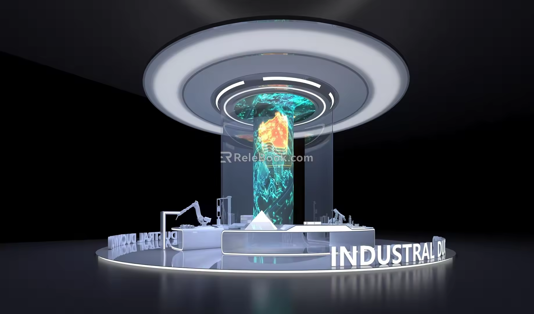 Modern Booth Technology Package Column Processing and Booth 3d model