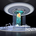 Modern Booth Technology Package Column Processing and Booth 3d model