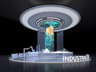 Modern Booth Technology Package Column Processing and Booth 3d model