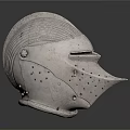 Medieval Knight Steel Weapon Helmet With Protective Face Guard And Vintage Armor Details