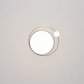 Modern Round Ceiling Light With Metal Frame White Illuminated Surface And Decorative Sphere 3d model