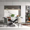 Modern Dining Table and Chair Combination Home 3d model