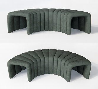 modern bed end stool sofa etc low stool bench curved sofa 3d model