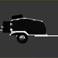 Utility Trailer With Open Side Door Metal Construction And Tire On Top