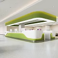 Modern Hospital Outpatient Clinic Lobby With Green And White Reception Desk And Bright Spacious Interior Design