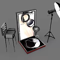 Modern Vanity Table With Mirror And Studio Light In Display Setup 3d model