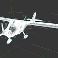 White Small Airplane With Red Propeller Landing Gear And Blue Stripes