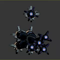 Multiple Blue Arrows With Sharp Metallic Tips On Reflective Surface Modern Weapon Design
