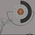 Modern Decorative Wall Clock Featuring Orange Dial Black Frame And Metal Bracket For Living Room Decor