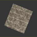Simple Textured Beige Square Rug with Striped Woven Design for Home Decor