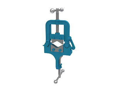 Blue Heavy Duty Clamp Tool With Sturdy Metal Frame And Adjustable Grip 3d model