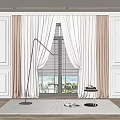 Modern Curtains 3d model