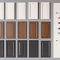 Various Colored Wardrobe Doors with Wood Grain Design and Modern Hardware