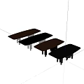 Modern Side Table Design With Black Brown Top And Unique Metal Legs Structure 3d model