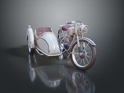 Industrial Style Motorcycle Postman Motorcycle Three-wheeled Motorcycle Classic Motorcycle Retro Motorcycle Classic Motorcycle 3d model