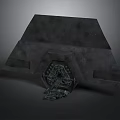 Industrial Structural Component With Gray Textured Surface And Intricate Mechanical Design At Base