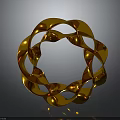 Golden Shiny Twisted Spiral Clothing Accessory With Glossy Circular Stylish Design