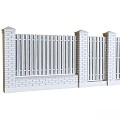 Modern partition fence brick European picket gate 3d model