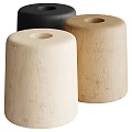 Wooden Cylindrical Side Tables With Natural Wood Grain For Living Room Decor