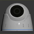 White Dome Computer Surveillance Camera With Blue LED Lights And Clear Lens Housing