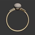 Elegant Golden Ring With White Pearl And Diamond Accents Design