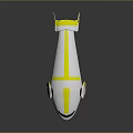 Streamlined White And Yellow Modern Vehicle With Sleek Surface And Futuristic Design