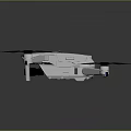 Professional White Drone Equipment Featuring Four Black Propellers And Modern Design