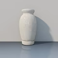 Minimalist White Vase On Gray Tabletop With Light Gray Wall Background 3d model