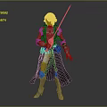 Game Movie Character With Silver Hair In Medieval Armor Holding Sword And Black Cape