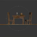 Rustic Wooden Table And Chairs With Jar Candle And Book On Wooden Floor