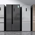 Various Styles of Modern Refrigerators and Freezers With Metal Finish and Color Options