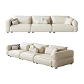Modern Beige Sectional Sofa With Sleek Design And Accent Decorative Pillows 3d model