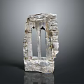 Ancient Gothic Stone Window Frame Architectural Structure with Intricate Design