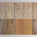 Various Wooden Flooring Samples With Different Wood Grain Textures Colors And Herringbone Patterns 3d model