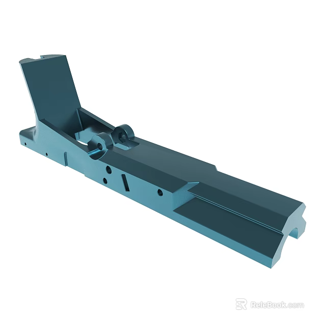 Precision Machined Blue Metal Mechanical Part With Multiple Holes And Flat Surfaces 3d model 