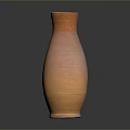 Handcrafted Carved Clay Vase Sculpture In Orange Ceramic With Textured Patterns
