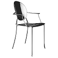 Modern Style Armchair With Sleek Metal Frame And Decorative Accent Balls