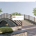 Modern Landscape Bridge Stone Arch Bridge Landscape Bridge Rural Landscape Bridge 3d model