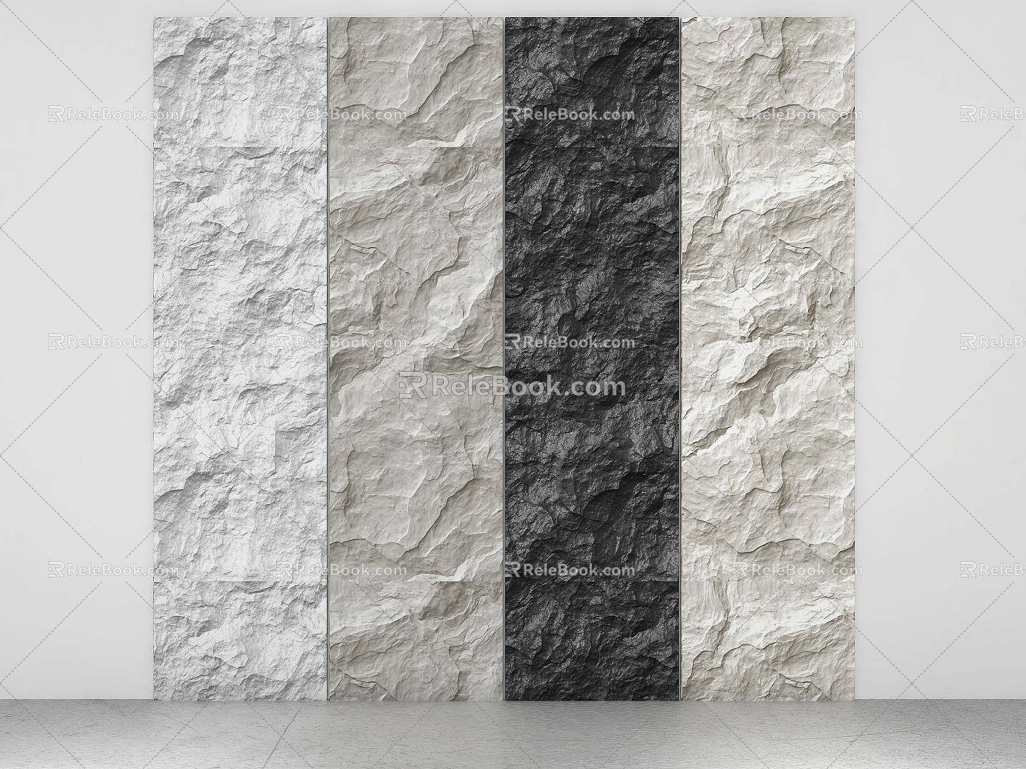 Modern wall rock plate culture stone 3d model