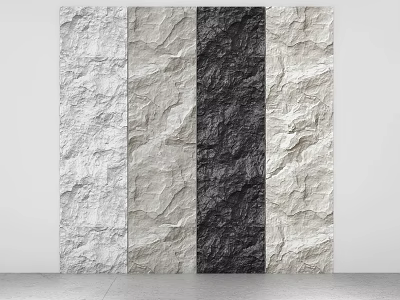 Natural Textured Wall Surfaces With Light Beige and Dark Gray Finishes 3d model