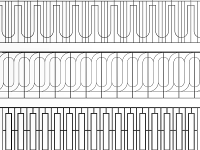 Decorative Fence Design With Different Patterns Curved Lines And Geometric Shapes 3d model