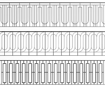 Modern guardrail wrought iron railing 3d model