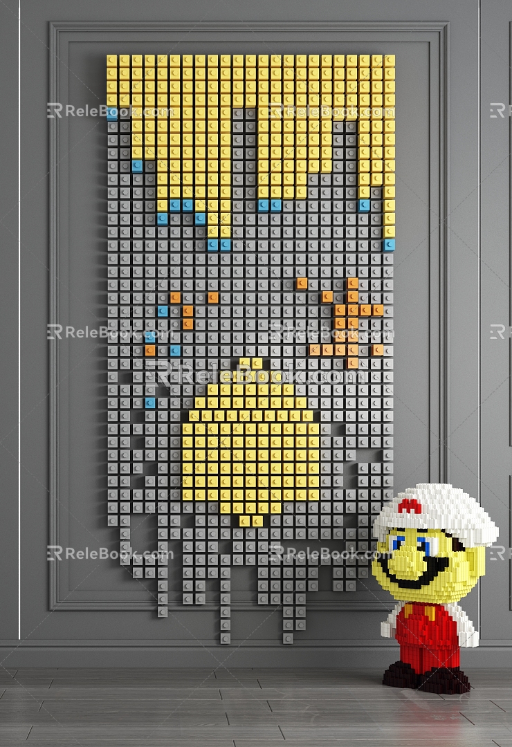 Modern Lego Kids Wall Lego Combo 3d model