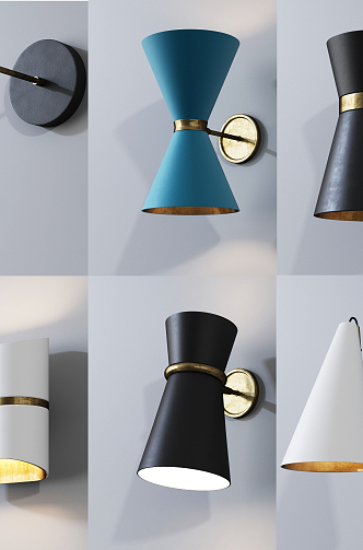 Modern wall lamp wall lamp combination 3d model