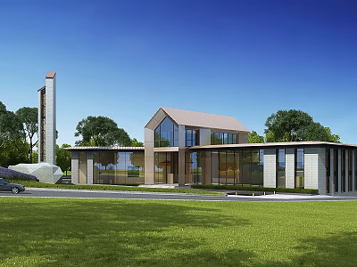 Modern Sales Office Building Sales Office Building Club Leisure Club Reception Building 3d model