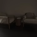 Minimalist Modern White Upholstered Sofa With Wooden Frame And Round Coffee Table Set