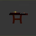 Entertainment Table With Roulette Wheel Colorful Chips Green Felt Surface And Wooden Legs