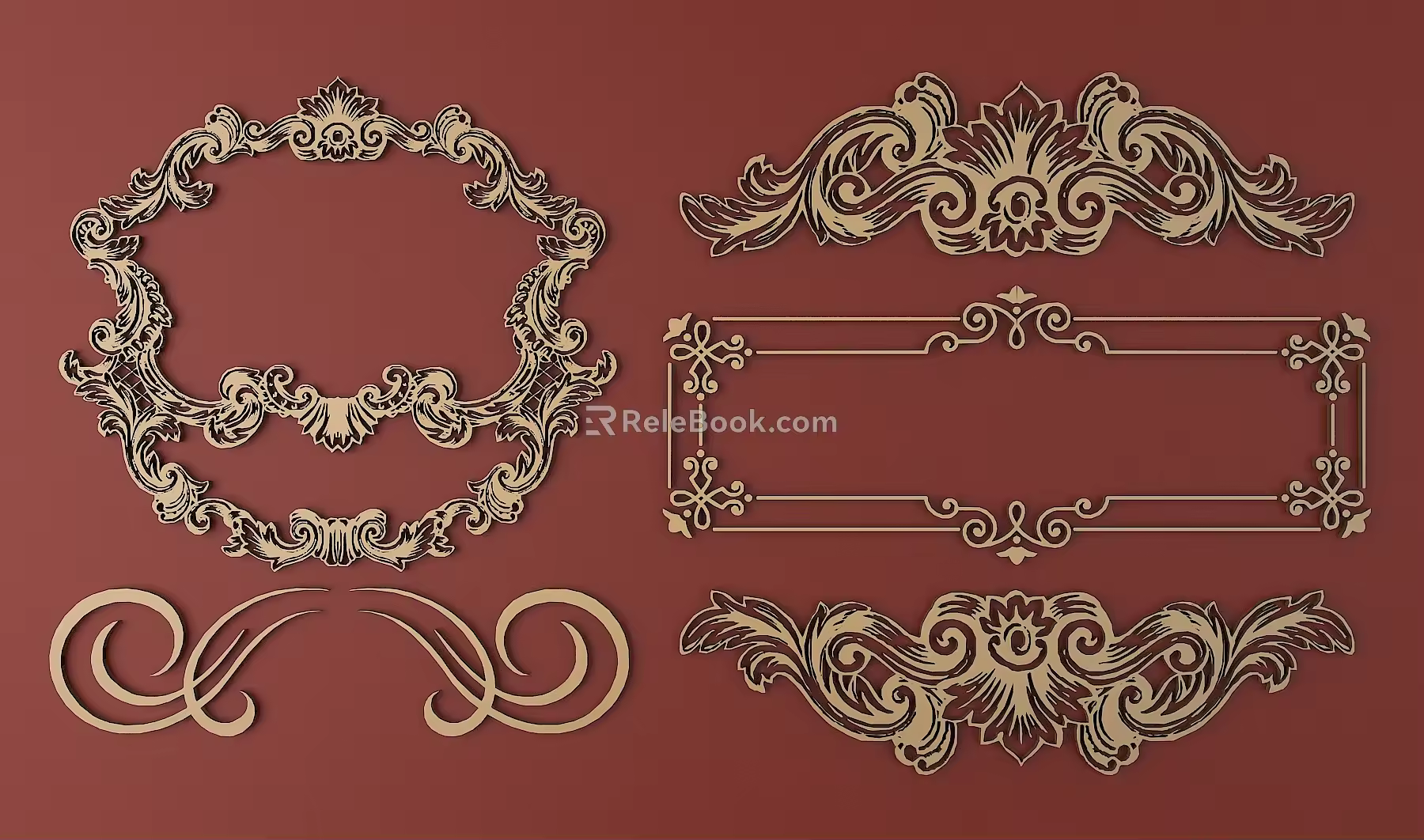 European-style Metal Carved European Pattern Hollow Carved Pattern 3d model